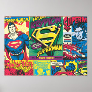 Superman Comic Panels Poster