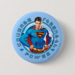 Superman Courage Strength Power 6 Cm Round Badge
