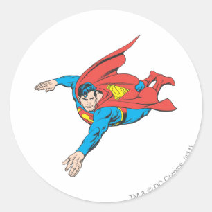 Superman Dives Left Classic Round Sticker