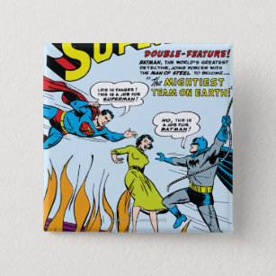 Superman (Double-Feature with Batman) 15 Cm Square Badge