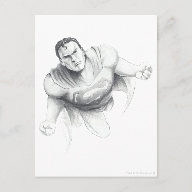 Superman Drawing Postcard (Front)