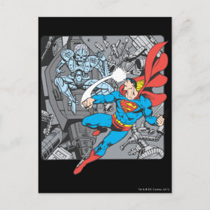 Superman Fights Brainiac Postcard