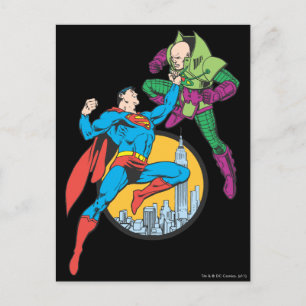 Superman Fights Lex Luthor Postcard