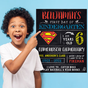 Superman First or Last Day of School Poster