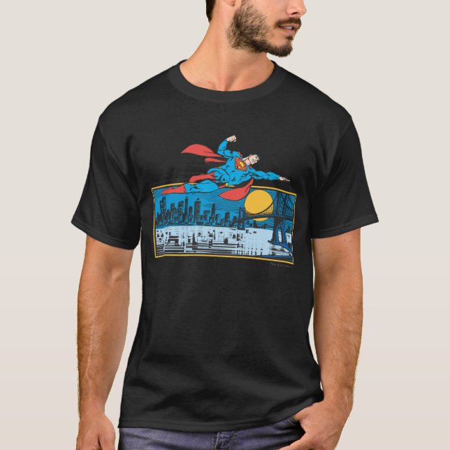 Superman Flies Across Town T-Shirt (Front)