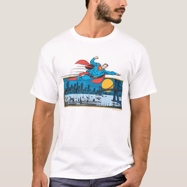 Superman Flies Across Town T-Shirt (Front)