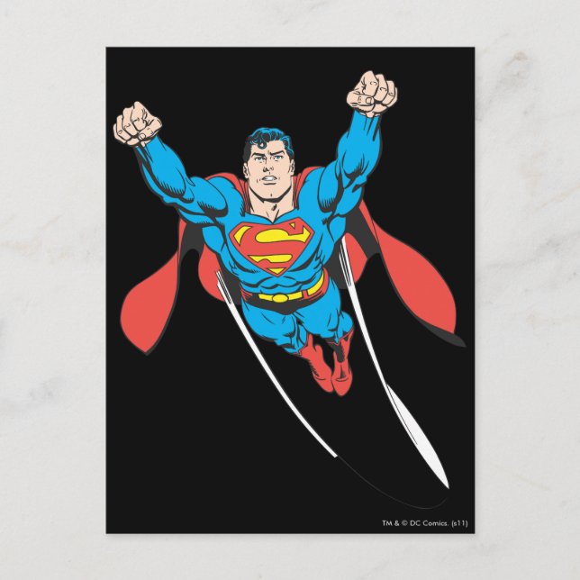 Superman Flies Forward Postcard (Front)