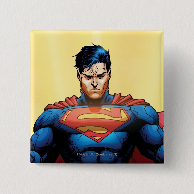 Superman Flying 15 Cm Square Badge (Front)