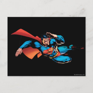 Superman Flying Kick Postcard