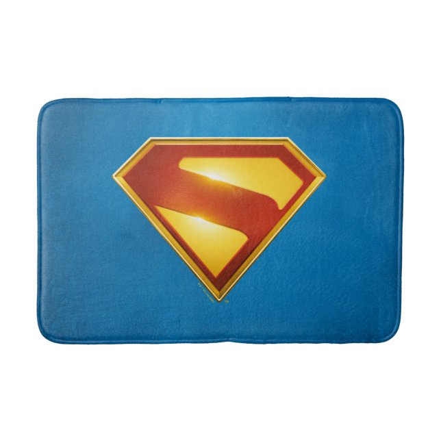 Superman Golden S Shield Brilliance Bath Mat (Front)
