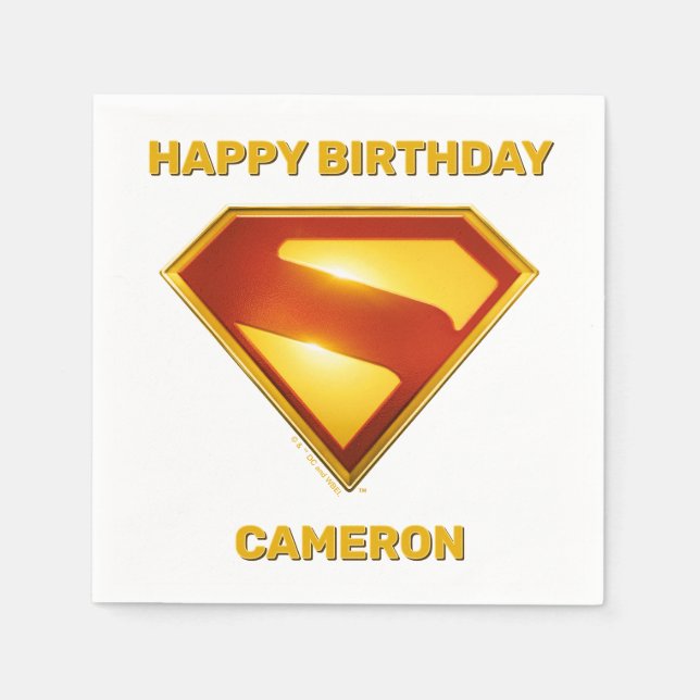 Superman Golden S Shield Brilliance Napkin (Front)