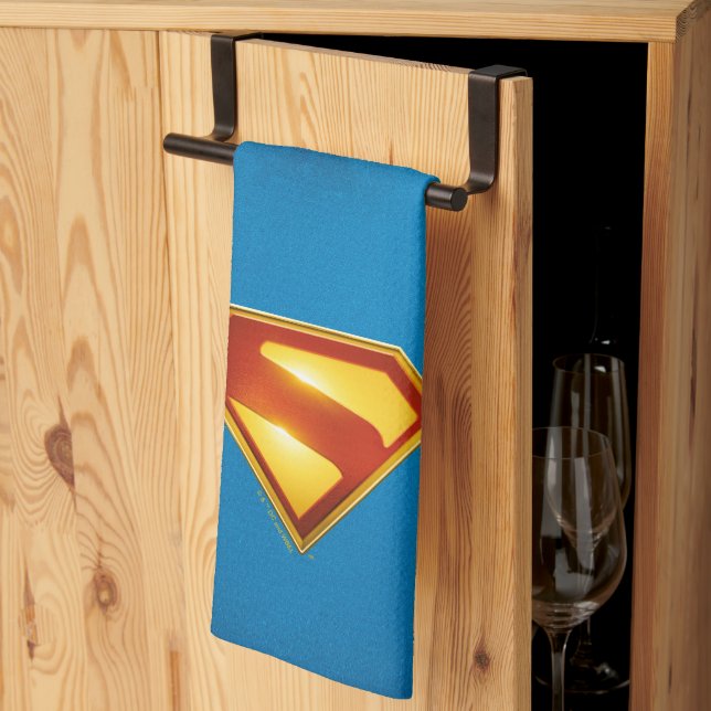 Superman Golden S Shield Brilliance Tea Towel (Thirds Fold)