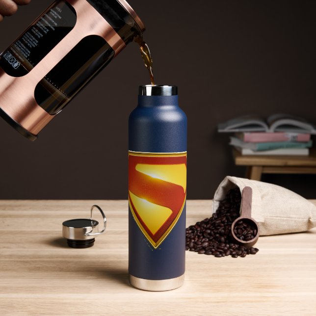 Superman Golden S Shield Brilliance Water Bottle (Coffee)