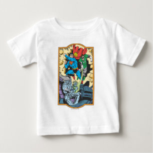 Superman & Green Lantern Fight Brainiac Baby T-Shirt