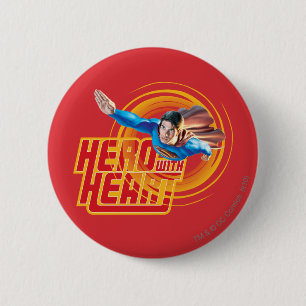 Superman Hero with Heart 6 Cm Round Badge