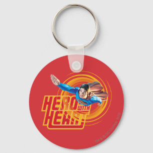 Superman Hero with Heart Key Ring