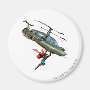 Superman holds helicopter magnet
