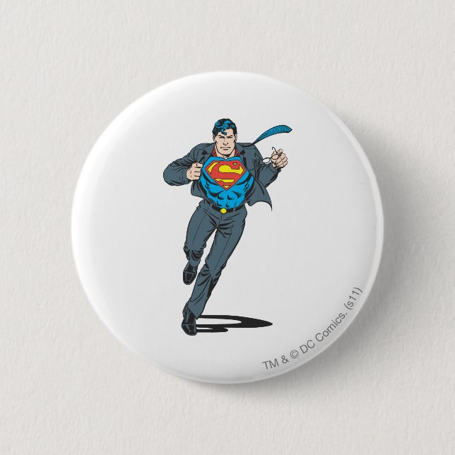 Superman in Business Garb 6 Cm Round Badge (Front)