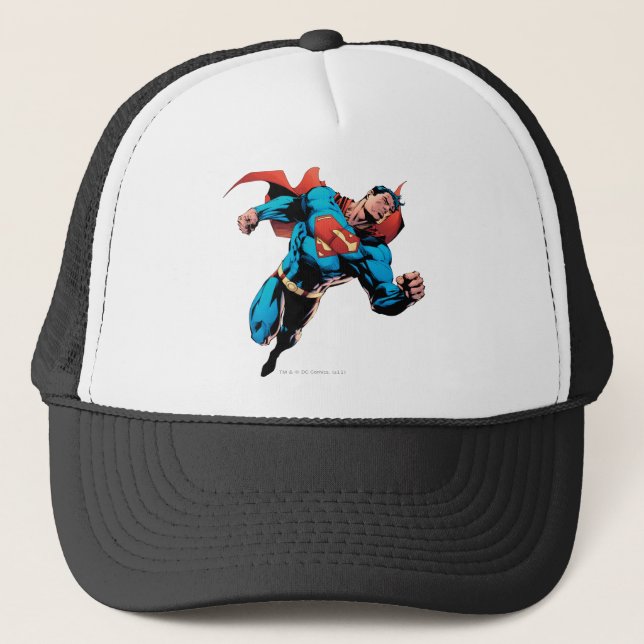 Superman in suit trucker hat (Front)