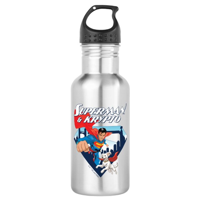 Superman & Krypto Soar 532 Ml Water Bottle (Front)