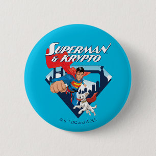 Superman & Krypto Soar 6 Cm Round Badge