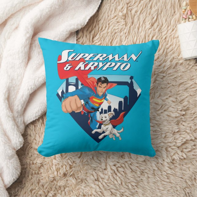 Superman & Krypto Soar Cushion (Blanket)