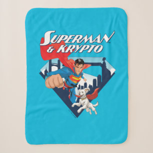 Superman & Krypto Soar Sherpa Blanket