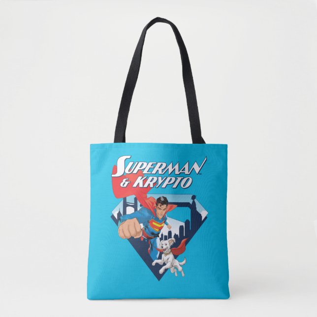 Superman & Krypto Soar Tote Bag (Front)