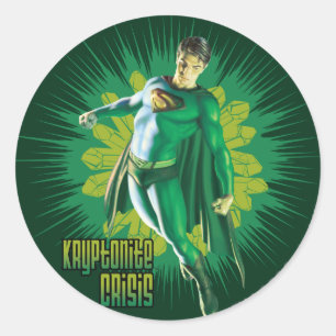 Superman Kryptonite Crisis Classic Round Sticker