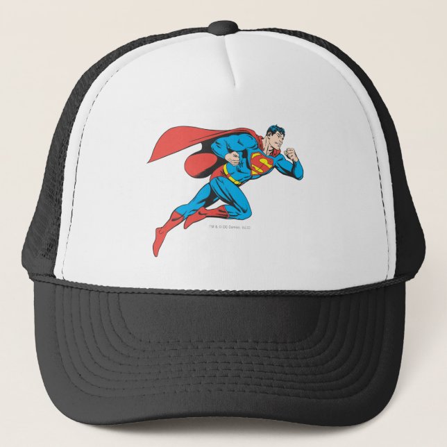 Superman Leaps Right Trucker Hat (Front)