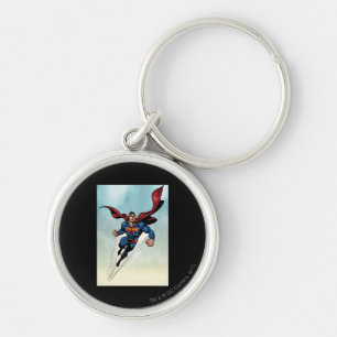 Superman leaps upward key ring