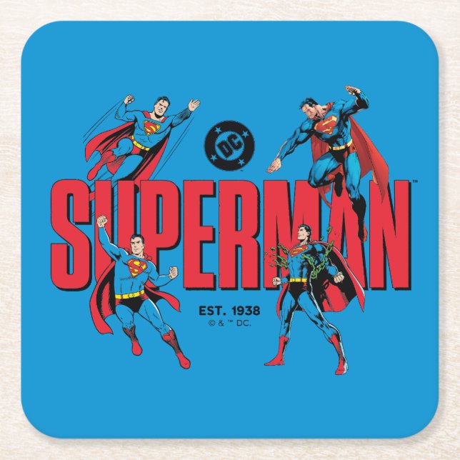 Superman Legends Forever Graphic Square Paper Coaster (Front)