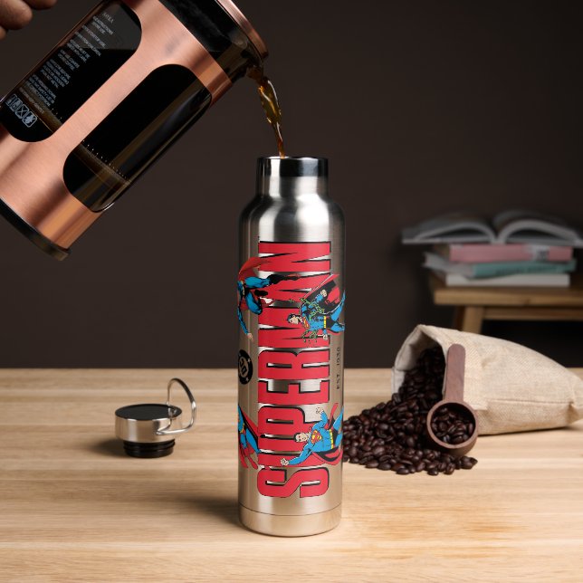 Superman Legends Forever Graphic Water Bottle (Coffee)