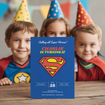 Superman Logo | Blue Super Hero Birthday