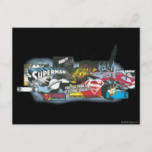 Superman Logo Collage Postcard