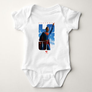 Superman Look Up Pose Baby Bodysuit