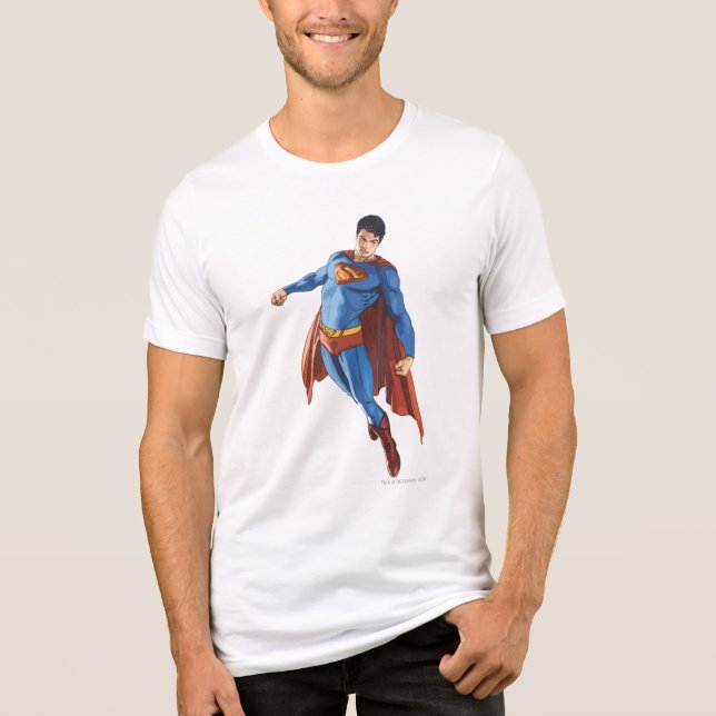 Superman Looking Down Tri-Blend Shirt (Front)