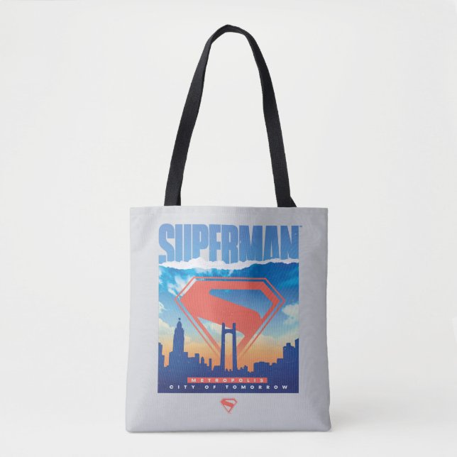 Superman Metropolis Skyline Tote Bag (Front)