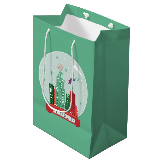 Superman Metropolis Snow Globe Graphic Medium Gift Bag (Front Angled)