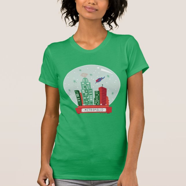 Superman Metropolis Snow Globe Graphic T-Shirt (Front)