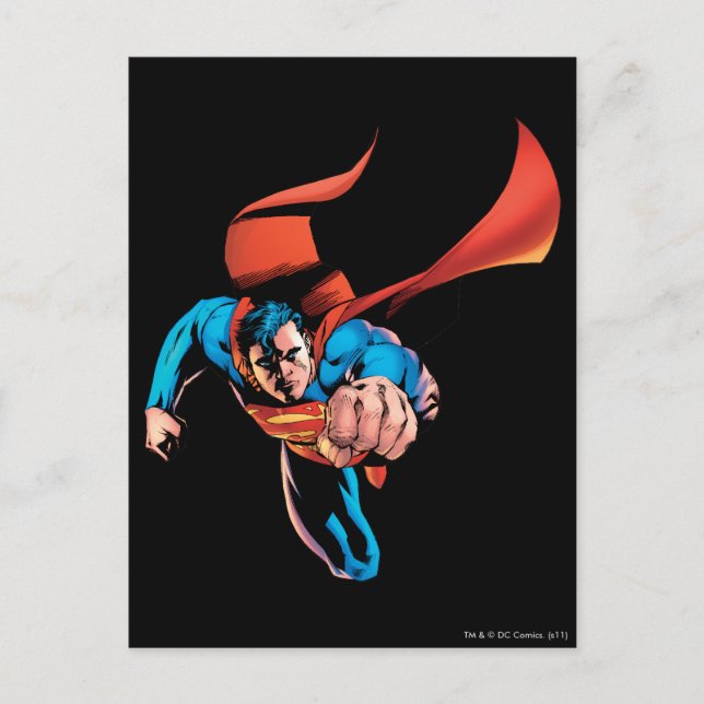 Superman moving forward postcard (Front)