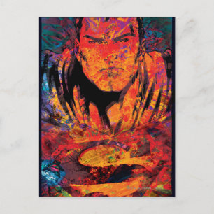 Superman Orange Grunge Postcard