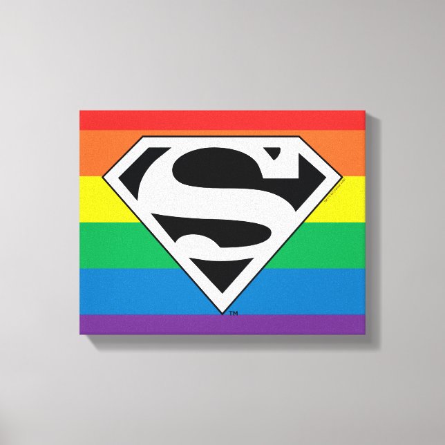 Superman Rainbow Logo Canvas Print (Front)