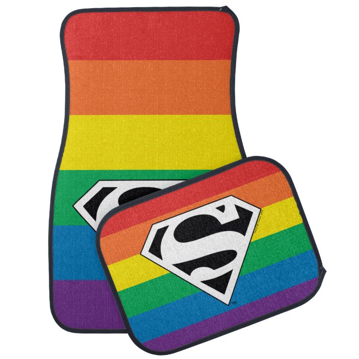 Superman Rainbow Logo Car Mat Zazzle.co.uk