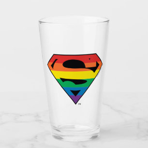 Superman Rainbow Logo Glass