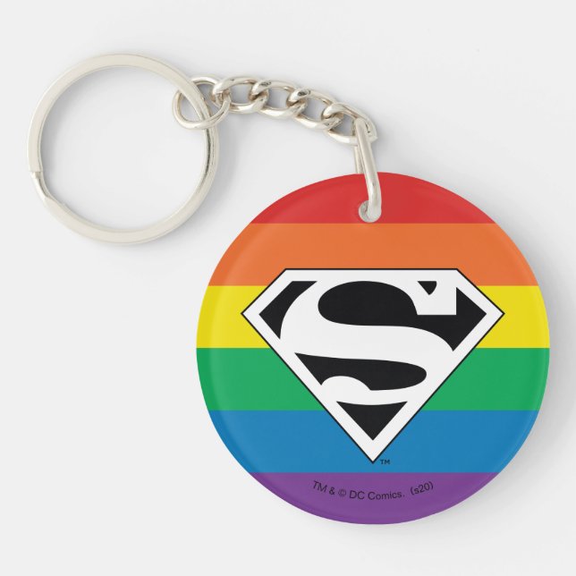 Superman Rainbow Logo Key Ring (Front)