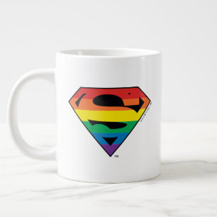 Superman Rainbow Logo Large Coffee Mug