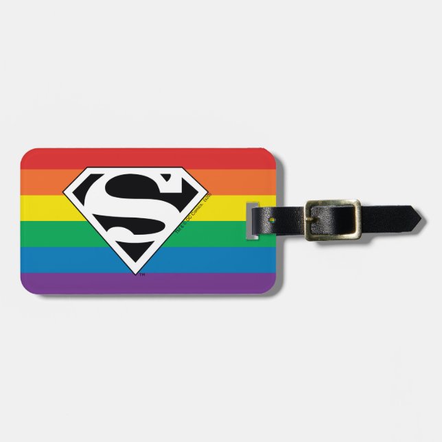 Superman Rainbow Logo Luggage Tag (Front Horizontal)