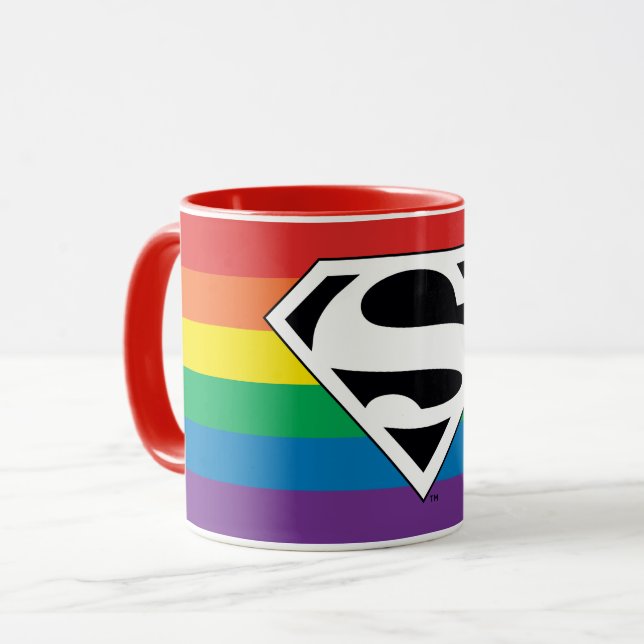 Superman Rainbow Logo Mug (Front Left)