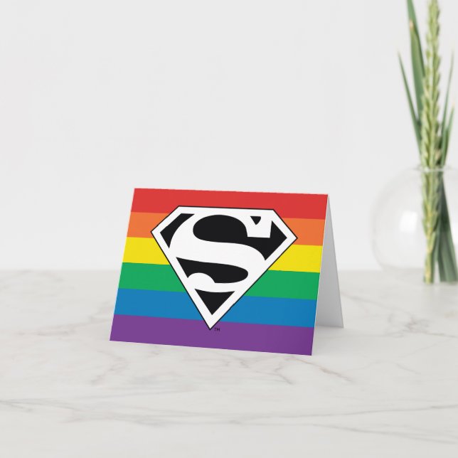 Superman Rainbow Logo Note Card (Front)